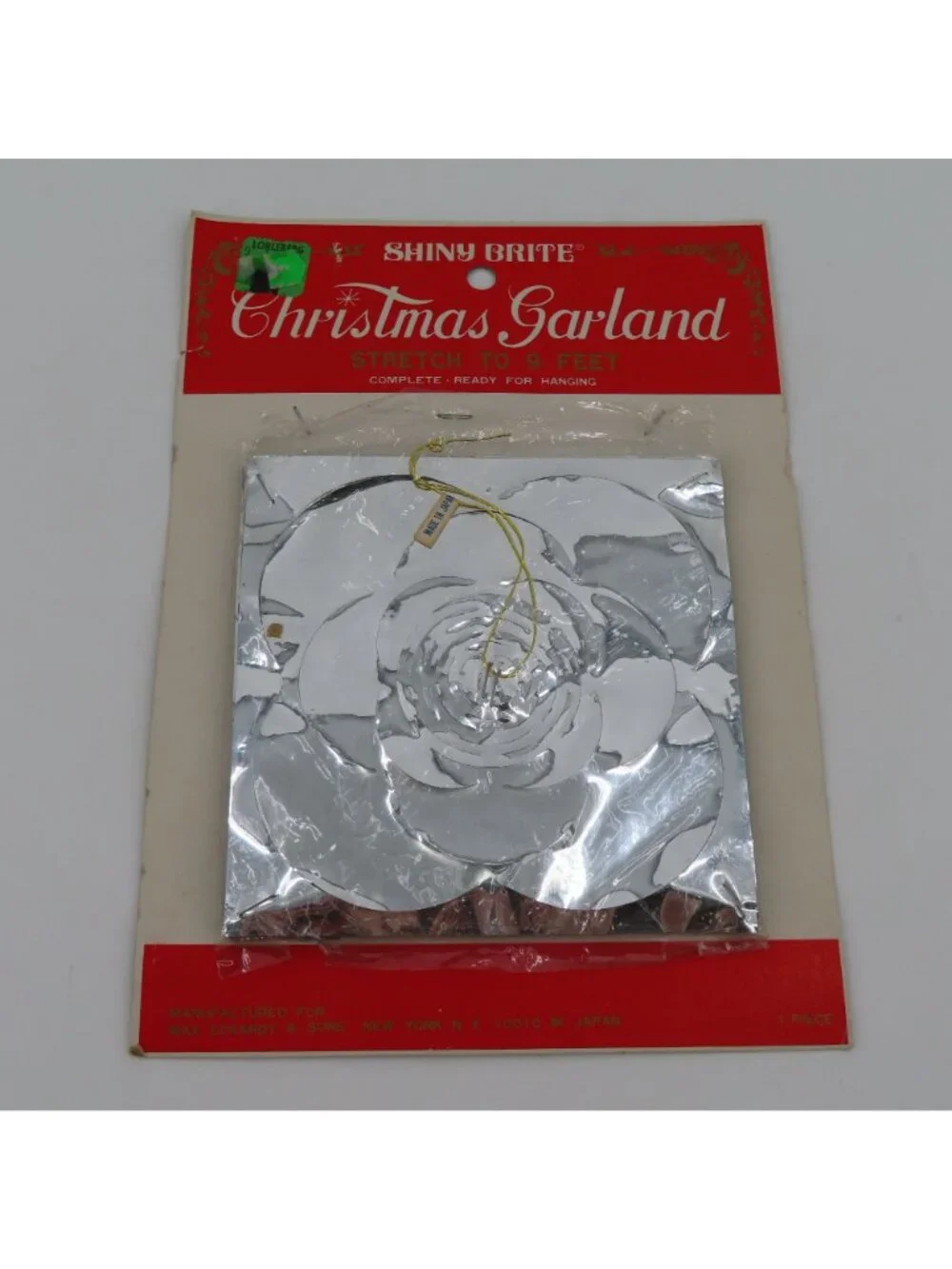 VTG Shiny Brite Christmas Garland Silver Foil 9 Feet Made in Japan Retro NEW
